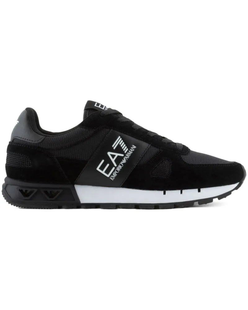 EA7 Sneakers mit Kontrasteinsätzen - Schwarz Schwarz