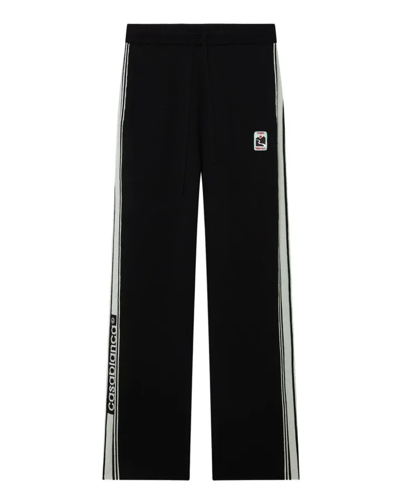 Casablanca Paris Merino-Jogginghose mit Streifen - Schwarz Schwarz