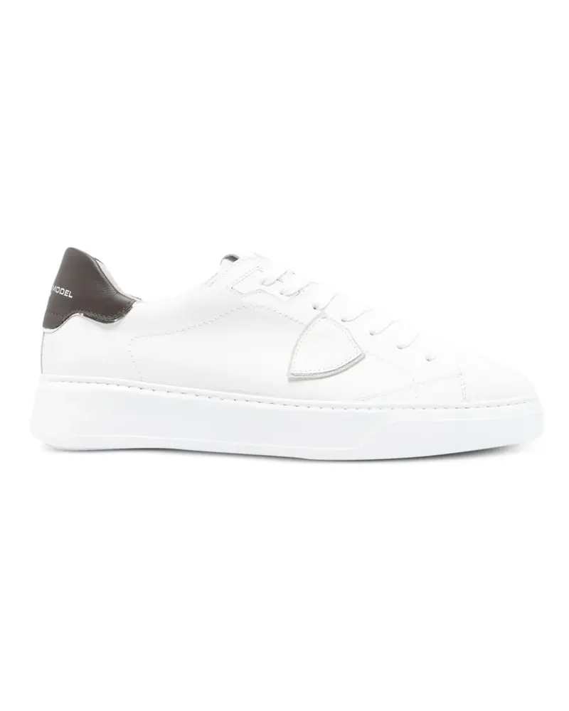 Philippe Model Temple logo-patch leather sneakers - Weiß Weiß