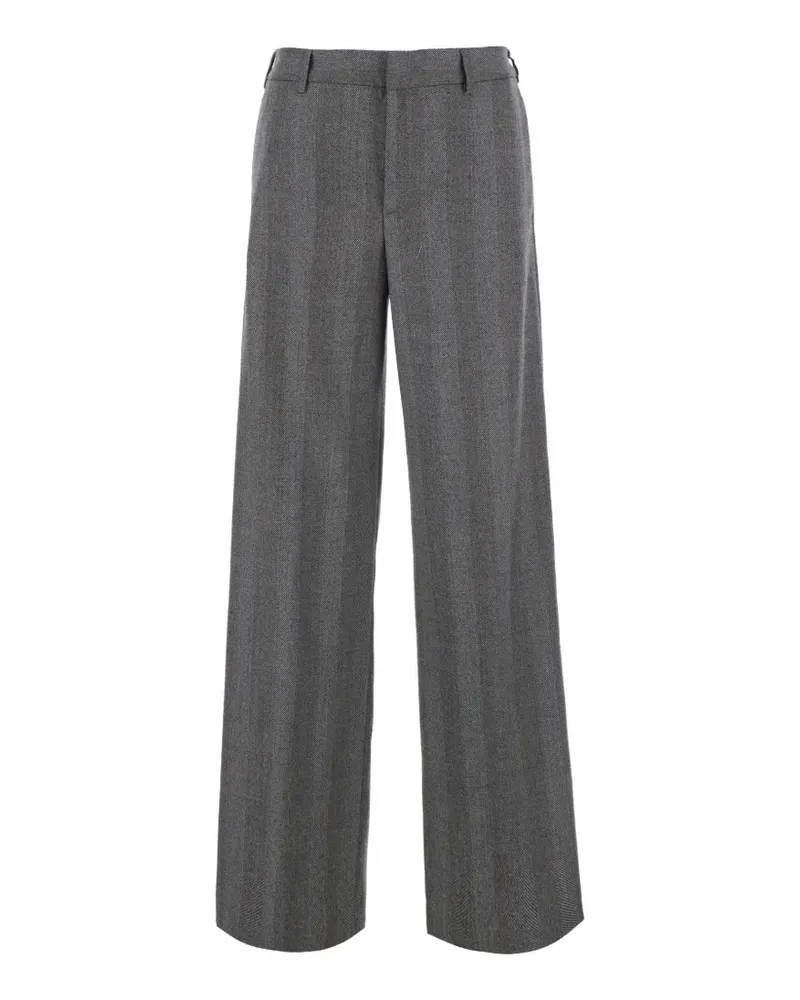 PT TORINO herringbone-pattern wide-leg trousers - Grau Grau