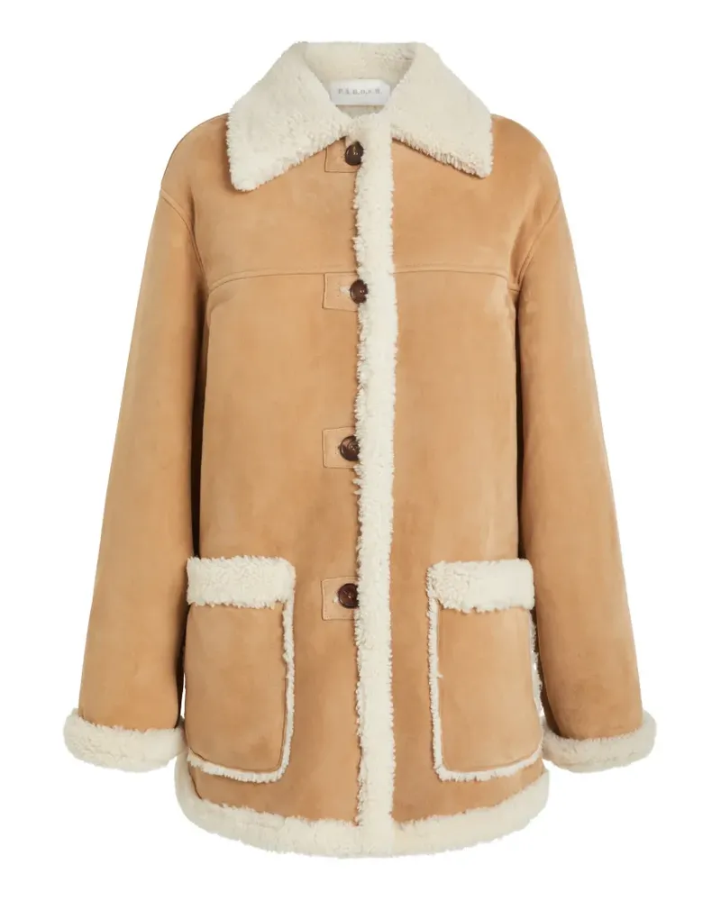 P.A.R.O.S.H. P.A.R.O H. Mantel mit Shearling-Besatz - Nude Nude
