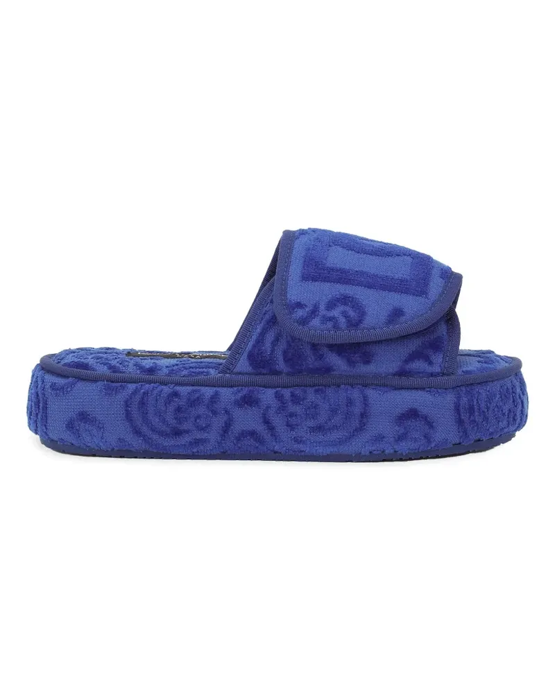 Dolce & Gabbana Slipper mit Logo-Stickerei - Blau Blau