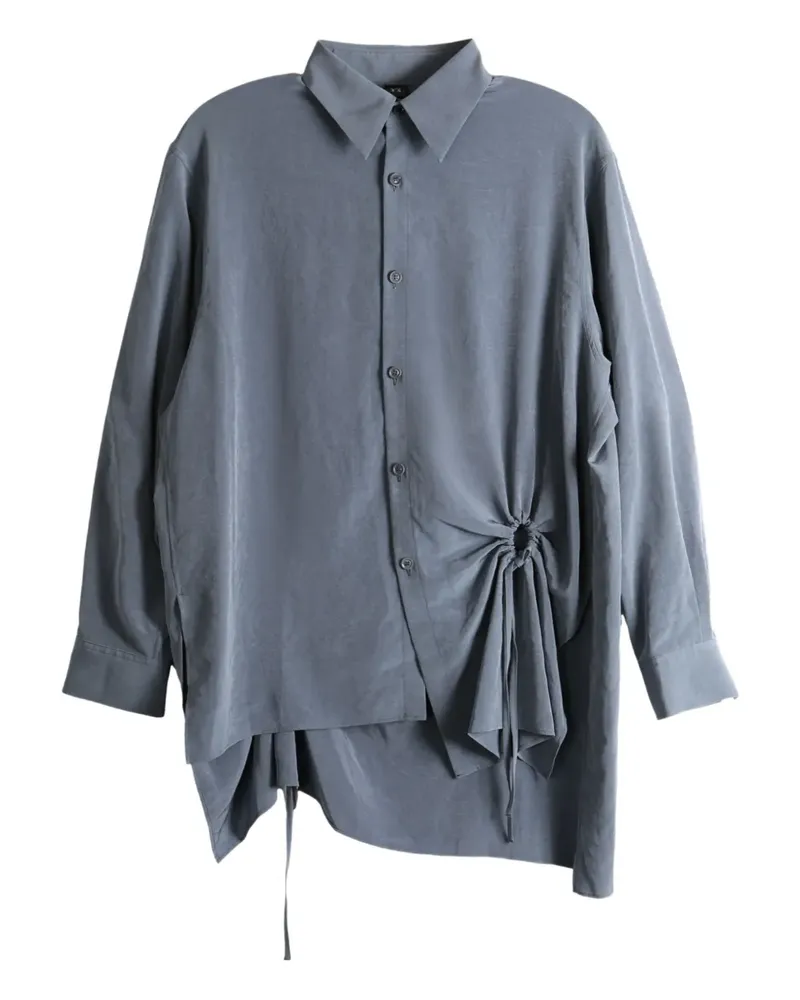 Yohji Yamamoto drawstring-detail shirt - Blau Blau