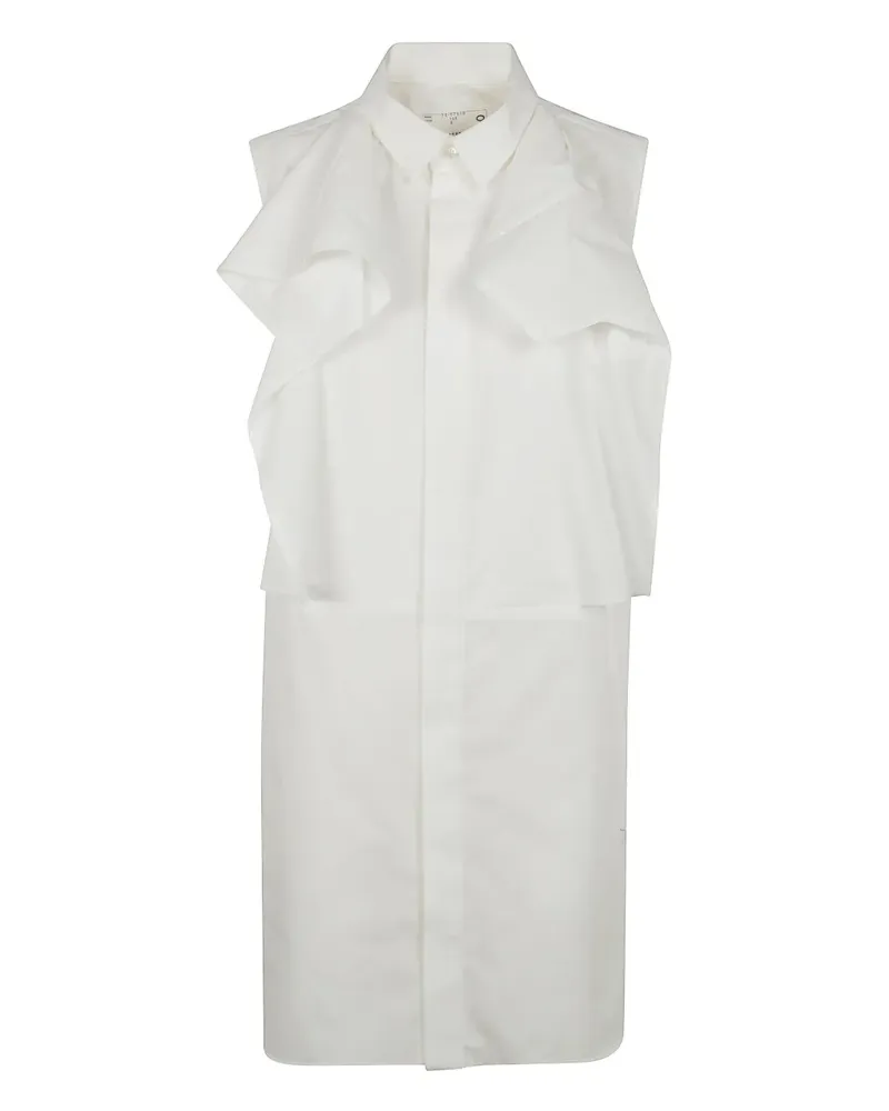 Sacai Hemdkleid mit Rüschen - Weiß Weiß