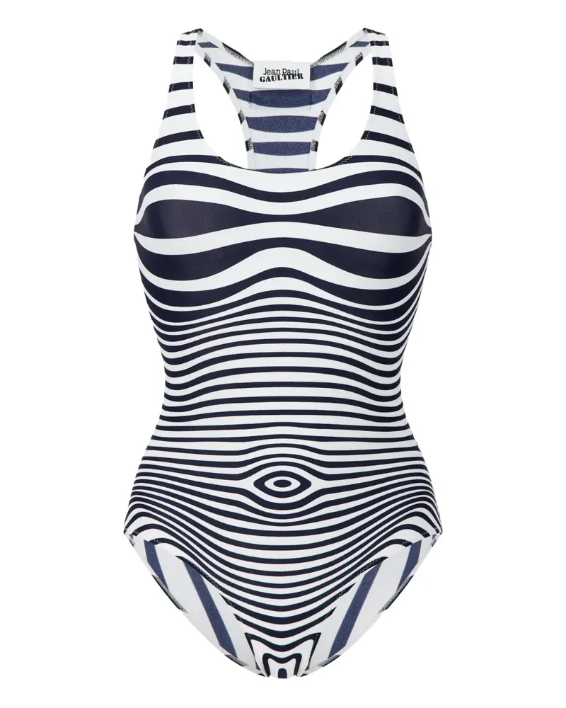 Jean Paul Gaultier Gestreifter Badeanzug - Blau Blau