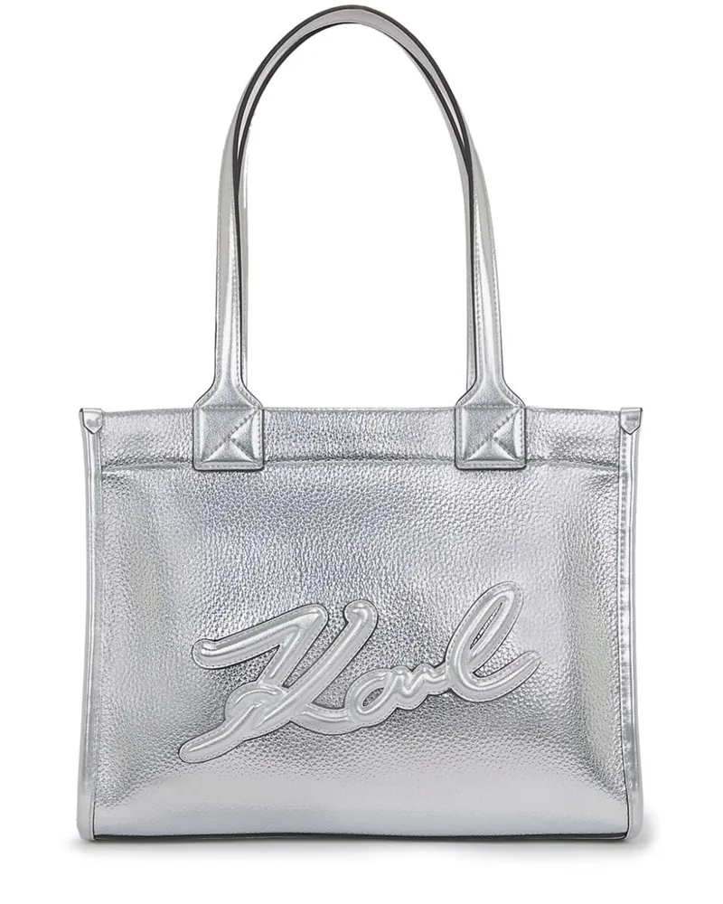 Karl Lagerfeld K/Skuare Grainy Handtasche - Silber Silber