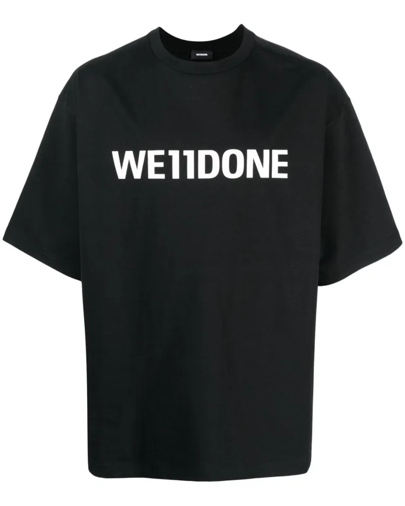 WE 11 DONE T-Shirt mit Logo-Print - Schwarz Schwarz
