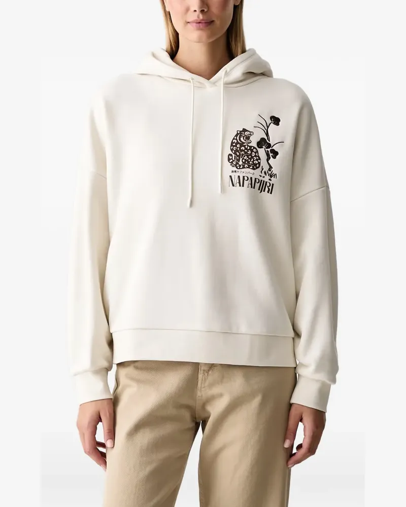 Napapijri Aral drawstring hoodie - Weiß Weiß