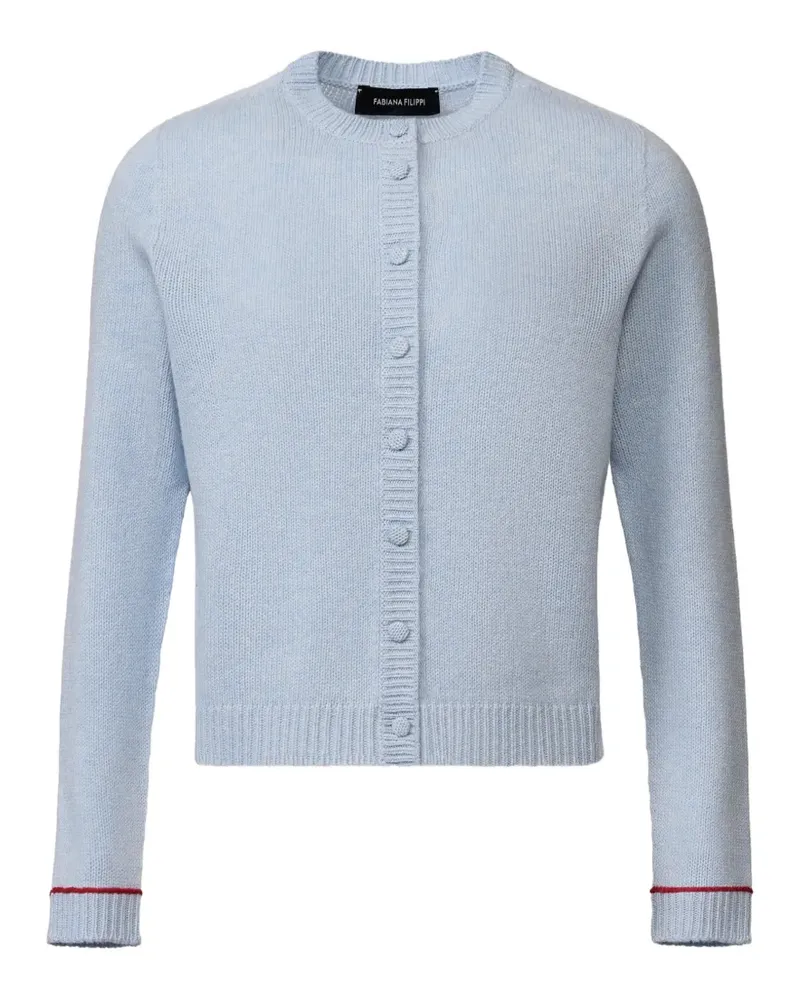 Fabiana Filippi contrast-trim button-up cardigan - Blau Blau
