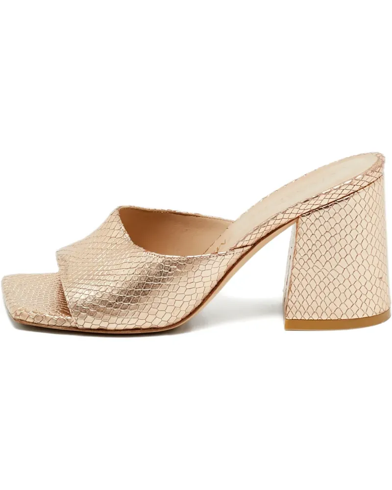 Stuart Weitzman snakeskin-embossed leather sandals - Gold Gold