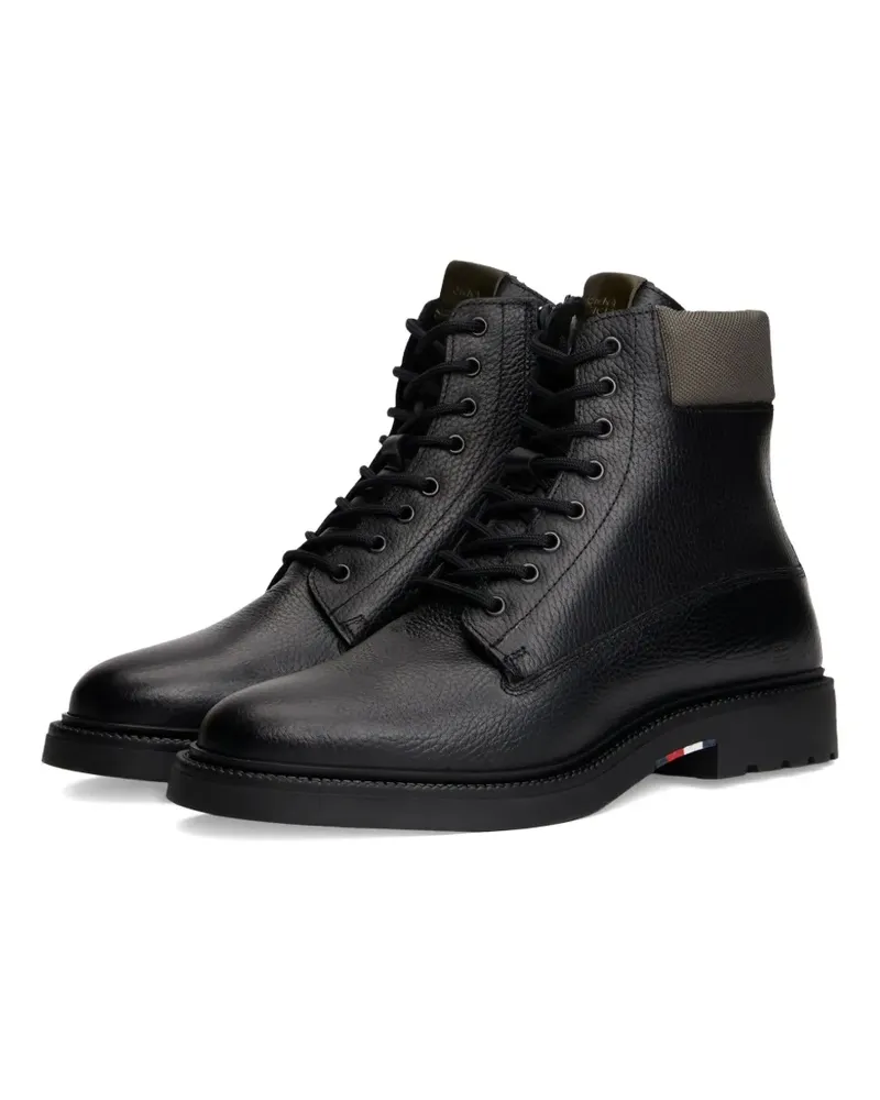 Tommy Hilfiger Schnürstiefel aus Leder - Schwarz Schwarz