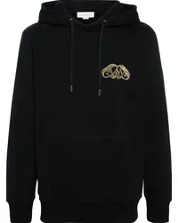 Alexander McQueen Half Seal Logo Hoodie aus Baumwolle Schwarz