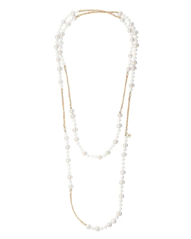 Carolina Bucci 18kt 'Lucky Charm' Halskette mit Perlenanhänger - Schwarz Schwarz