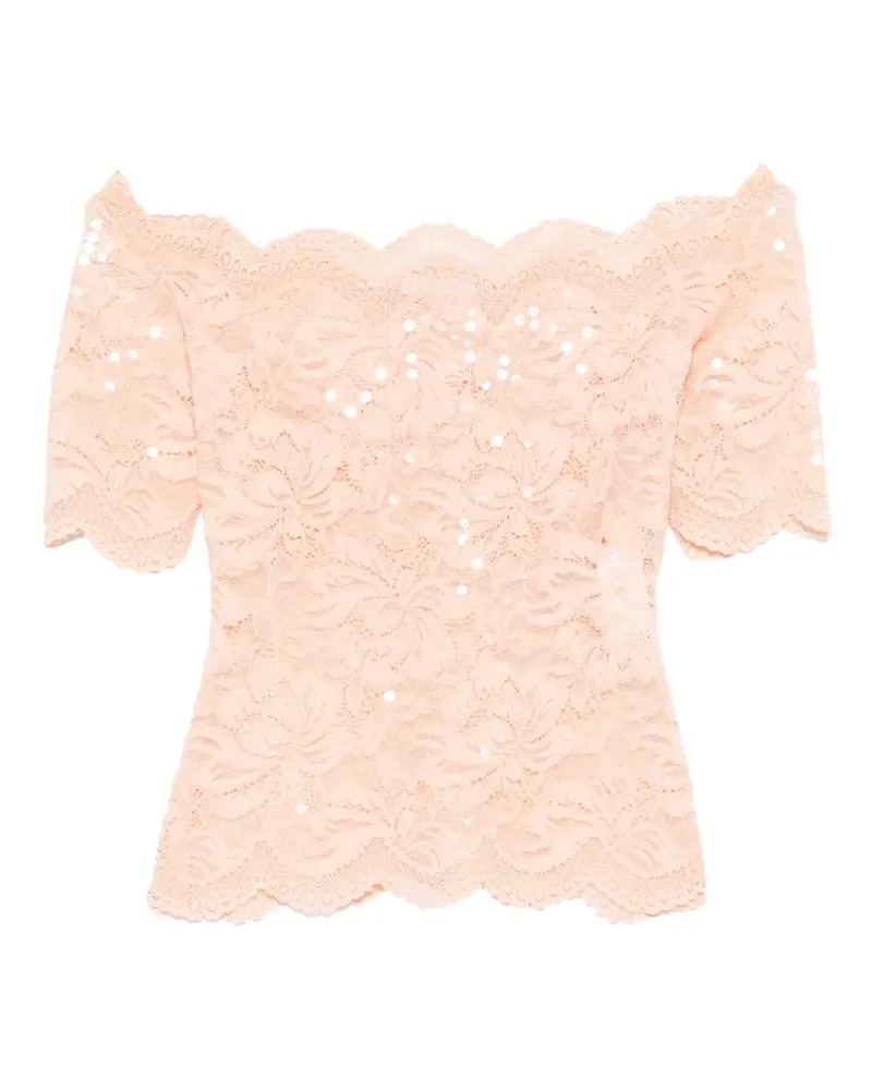 Paco Rabanne lace embellished top - Orange Orange
