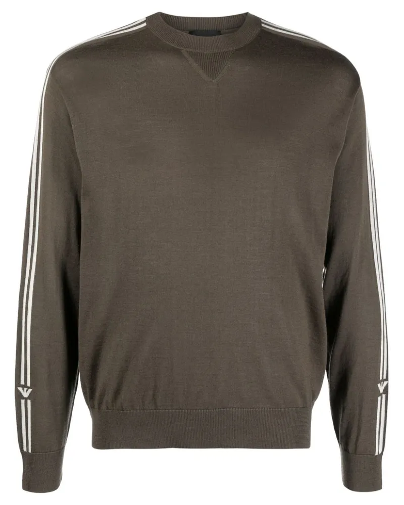 Emporio Armani Gestrickter Intarsien-Pullover Braun