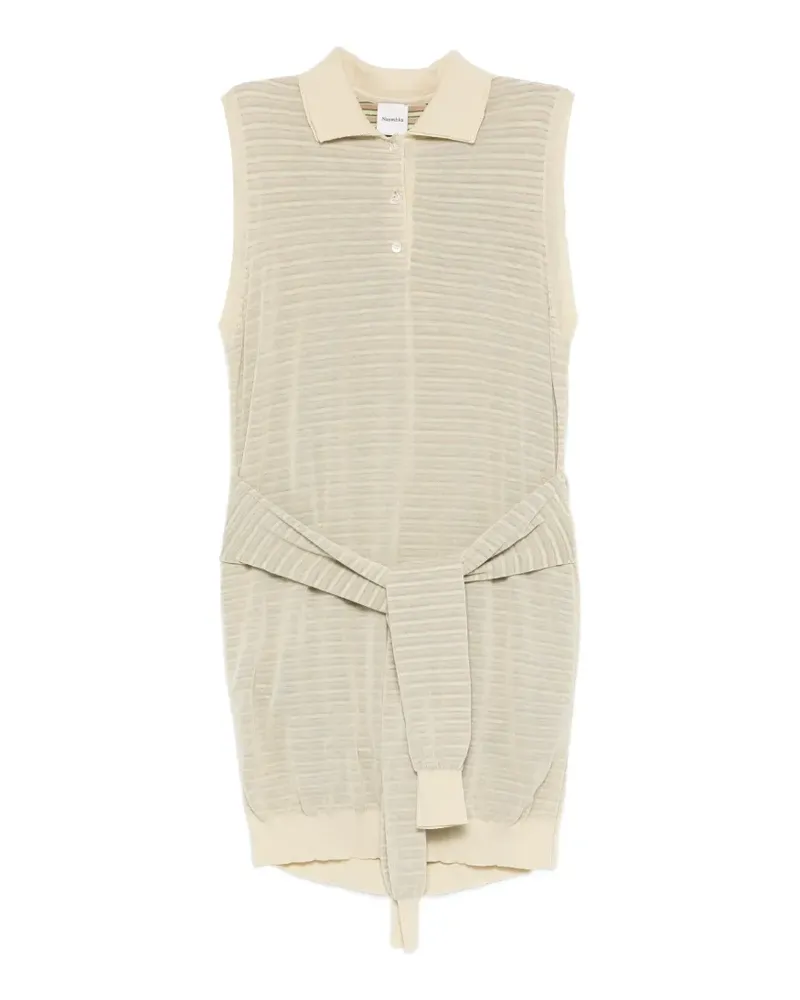 Nanushka Gestricktes Mila Polokleid mit Streifen - Nude Nude