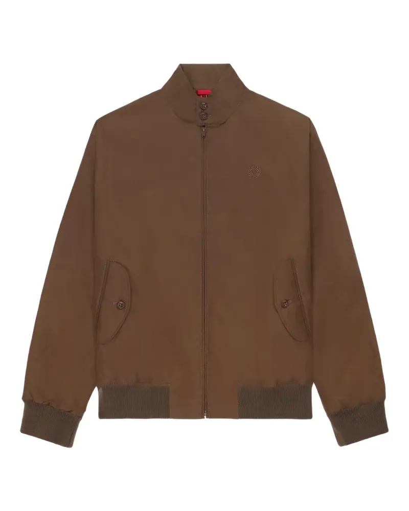 Fred Perry Harrington-Jacke mit Logo-Stickerei - Braun Braun