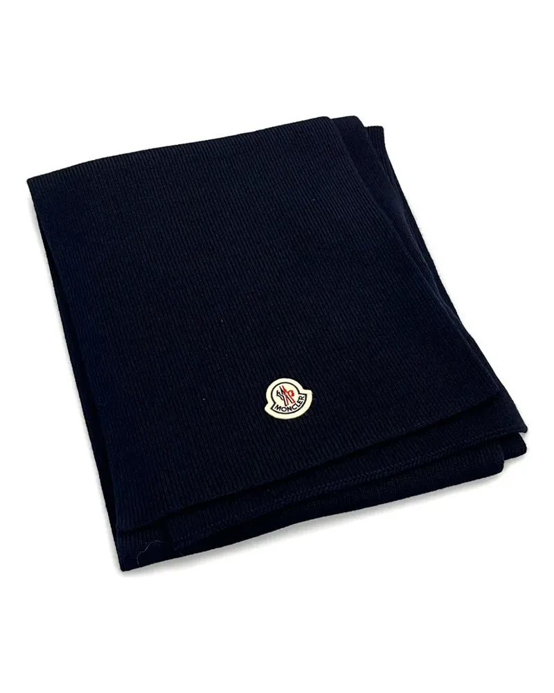 Moncler ribbed logo scarf - Blau Blau
