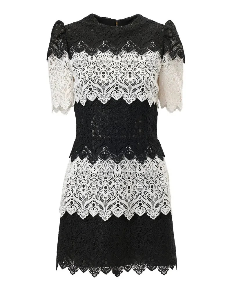 Carolina Herrera New York lace-trim mini dress - Schwarz Schwarz