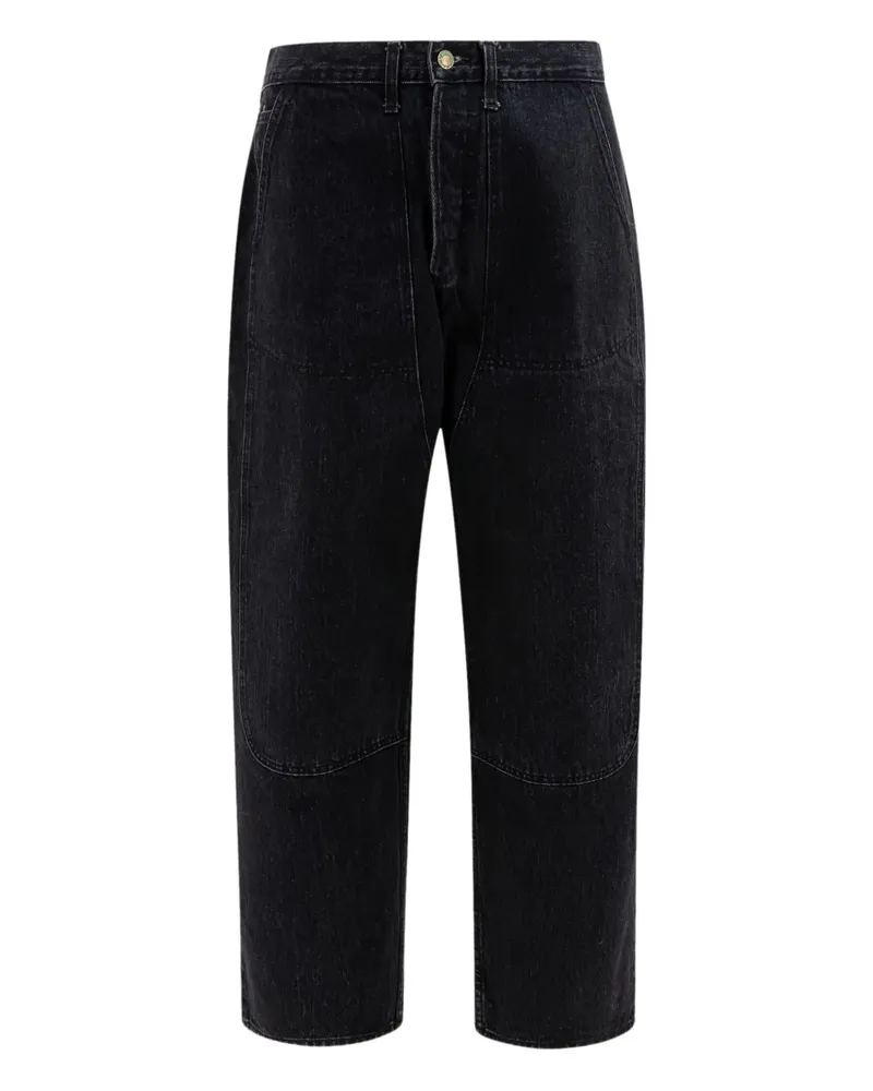 Brain Dead Jeans mit Kontrasteinsätzen - Schwarz Schwarz