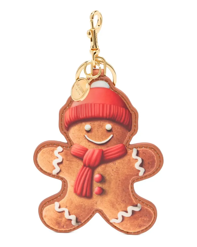 Moschino Schlüsselanhänger mit Lebkuchen-Print - Braun Braun