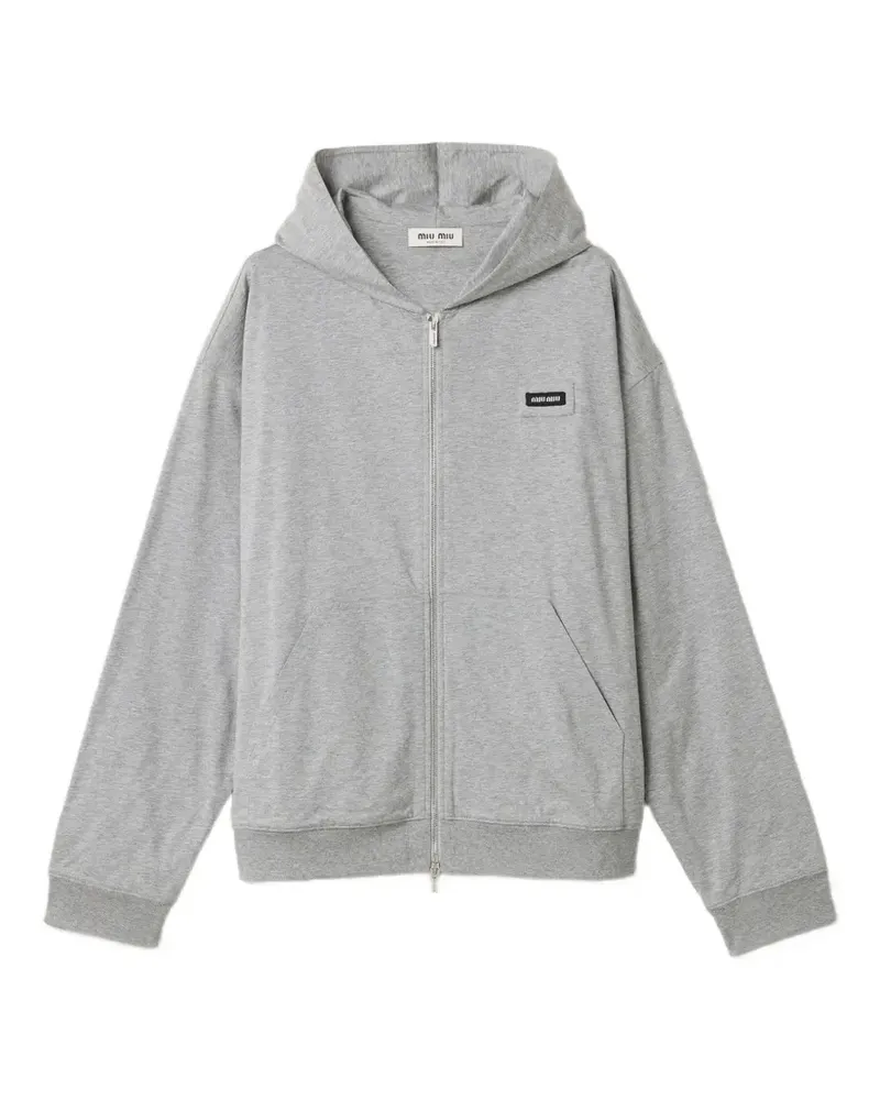 Miu Miu Hoodie aus Fleece - Grau Grau