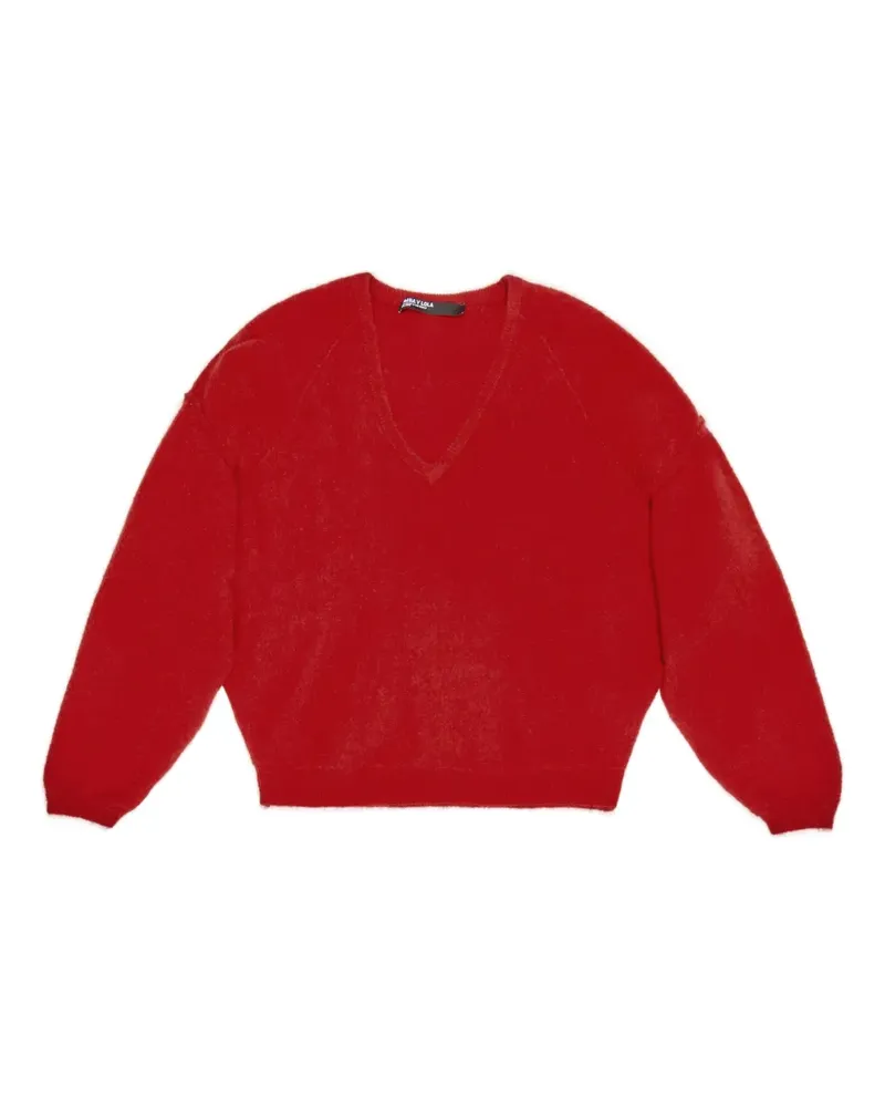 BIMBA Y LOLA Langarmshirt mit V-Ausschnitt - Rot Rot