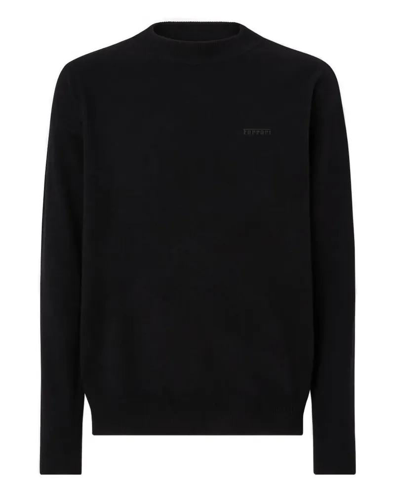 Ferrari Pullover mit Logo-Print - Schwarz Schwarz