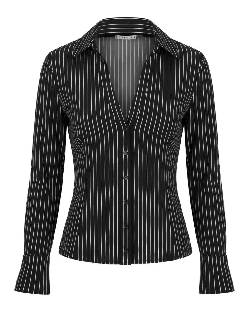 Alice + Olivia Freya pinstripe button-down blouse - Schwarz Schwarz