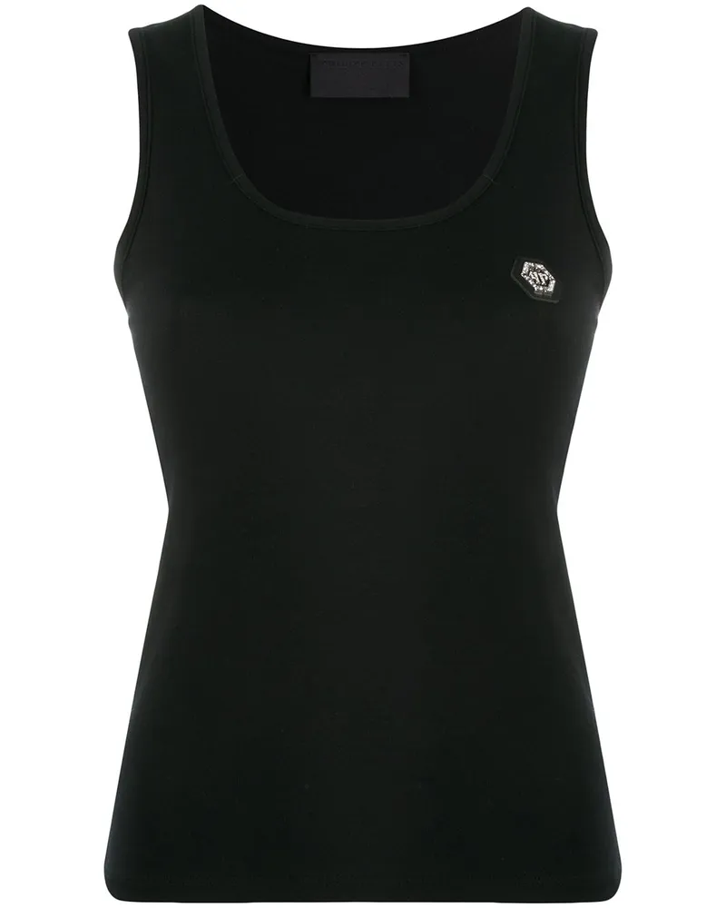 Philipp Plein Tanktop mit Logo - Schwarz Schwarz