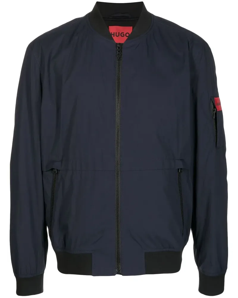 HUGO BOSS Bomberjacke mit Logo-Patch - Blau Blau