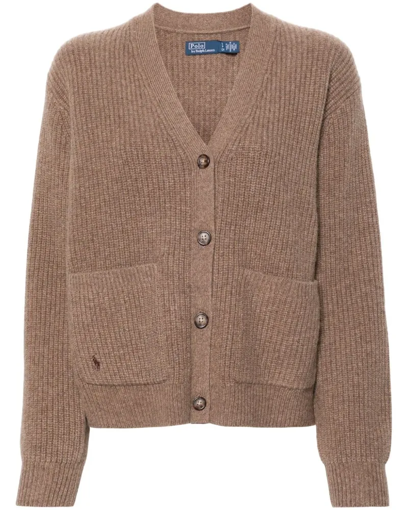 Ralph Lauren Cardigan mit Polo Pony - Braun Braun