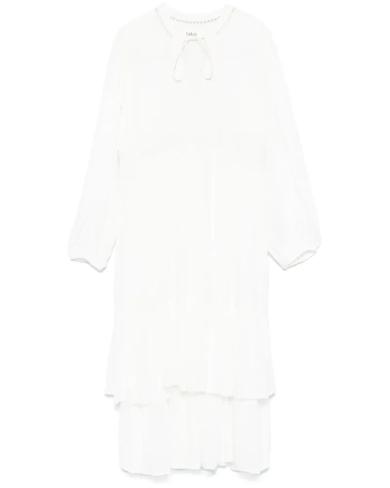 ba&sh Plume Midikleid - Weiß Weiß