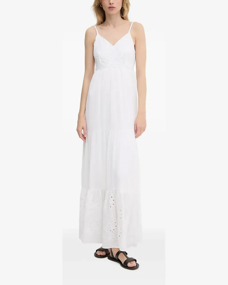 Morgan Kleid mit V-Ausschnitt - Weiß Weiß