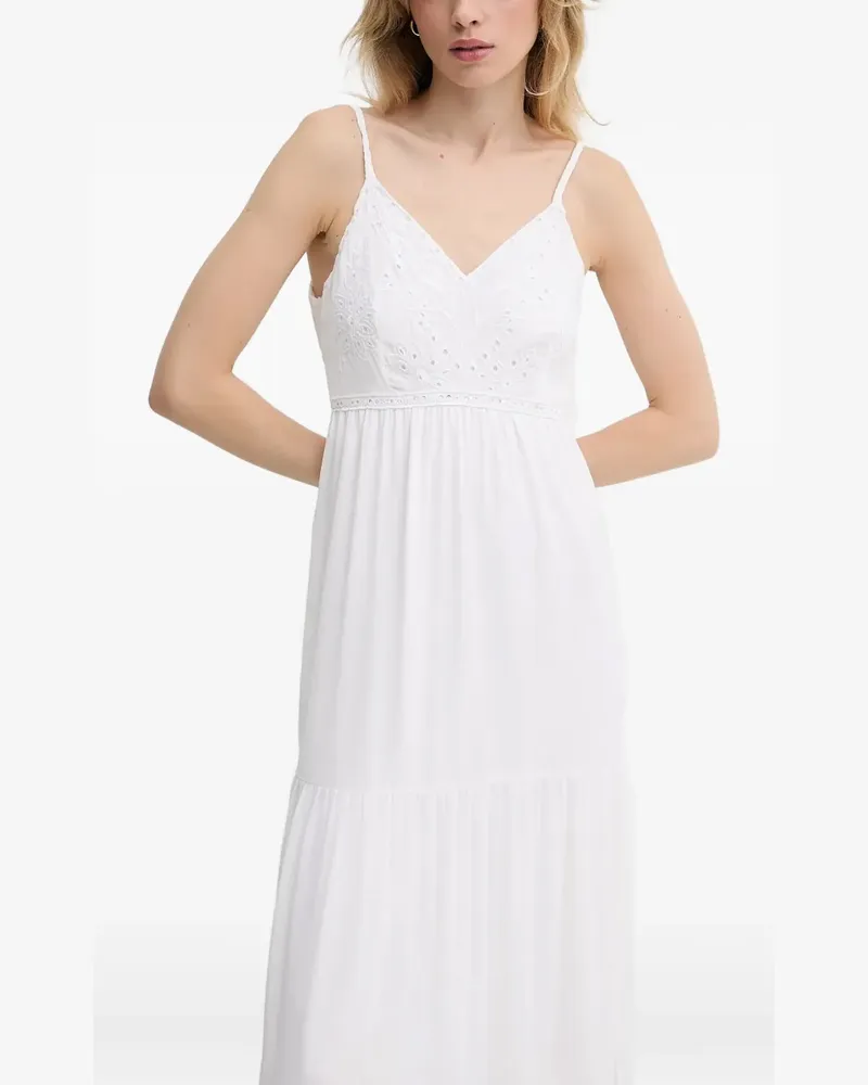 Morgan Kleid mit V-Ausschnitt - Weiß Weiß