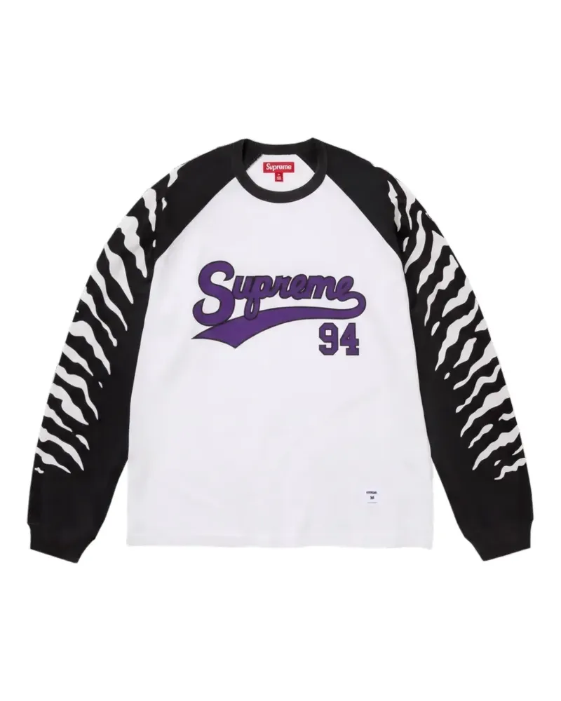 Supreme Being tiger-print long-sleeves T-shirt - Weiß Weiß