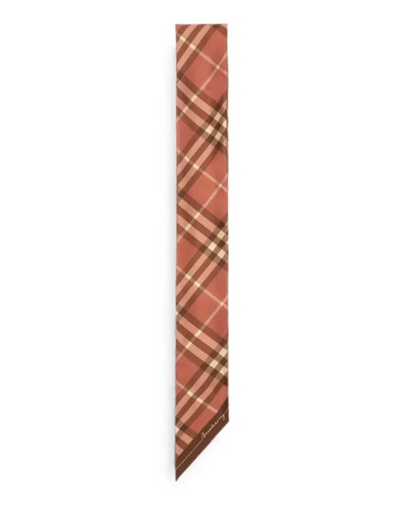 Burberry skinny contrast Check silk scarf - Nude Nude