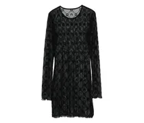 Mesh-Kleid mit Mondverzierung - Schwarz