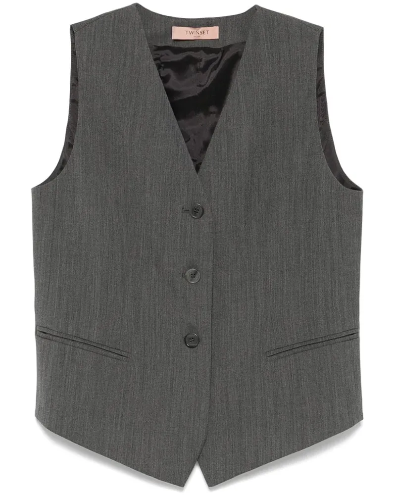 Twin-Set Strukturierte Weste - Grau Grau