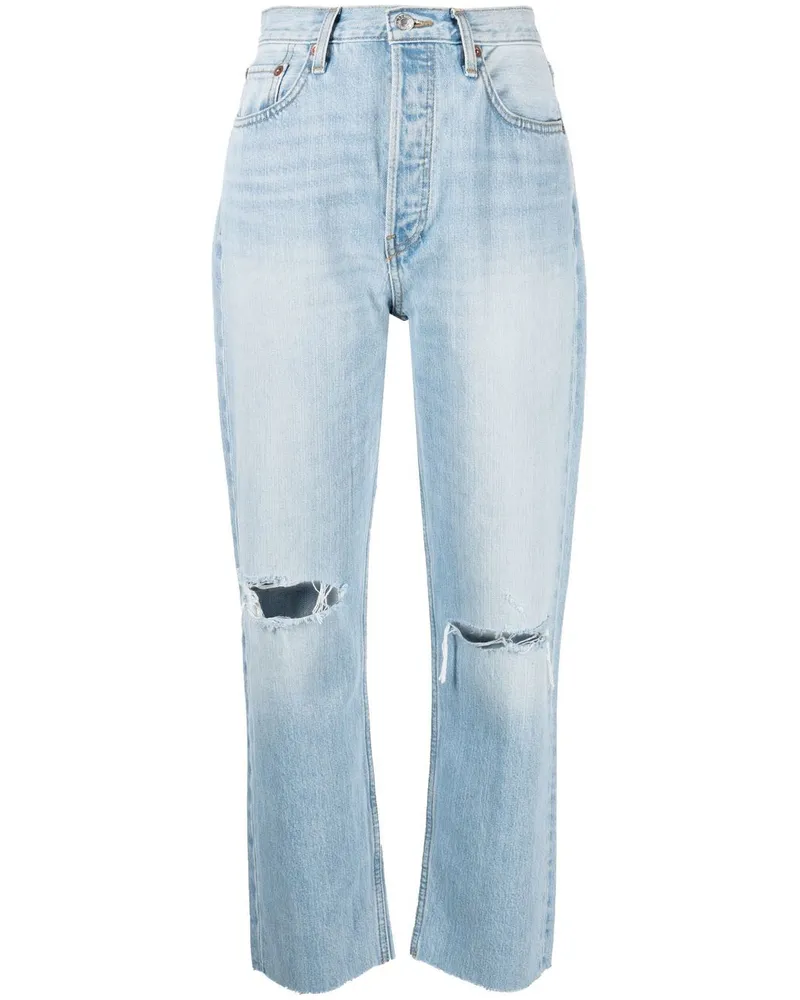 RE/DONE Cropped-Jeans - Blau Blau