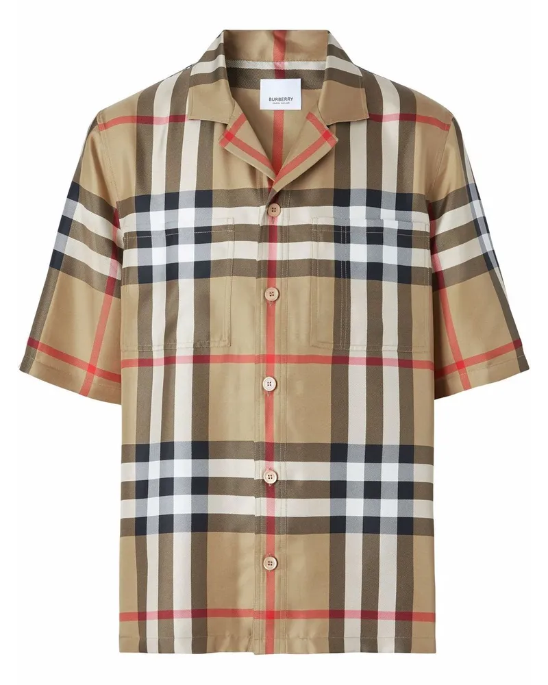 Burberry Kariertes Seidenhemd - Braun Braun