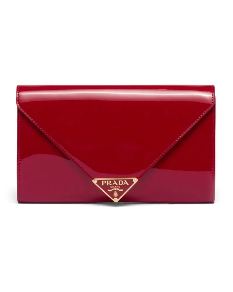 Prada Clutch mit Triancel Logo - Rot Rot