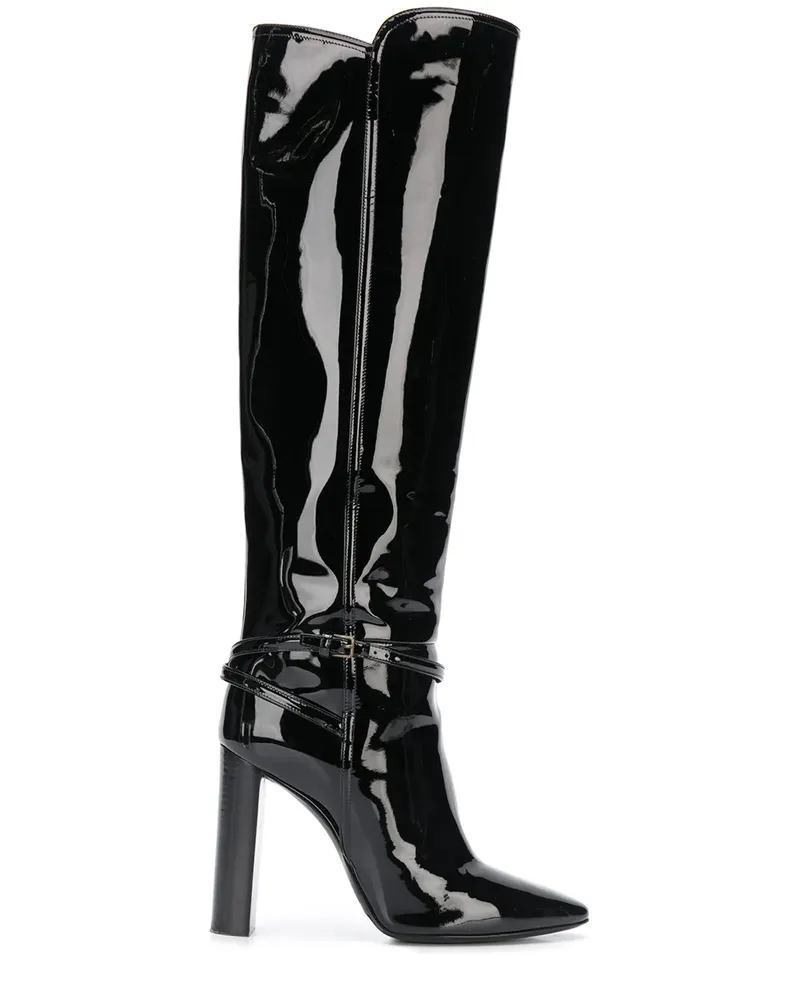 Saint Laurent Stiefel aus Lackleder - Schwarz Schwarz