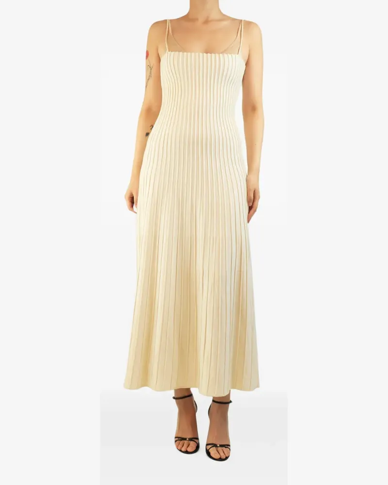 Barbara Casasola Geripptes Carlotta Midikleid - Nude Nude
