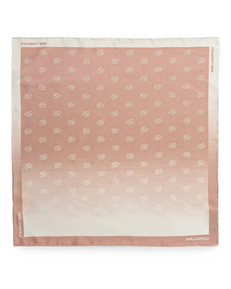 Karl Lagerfeld monogram-print silk scarf - Rosa Rosa