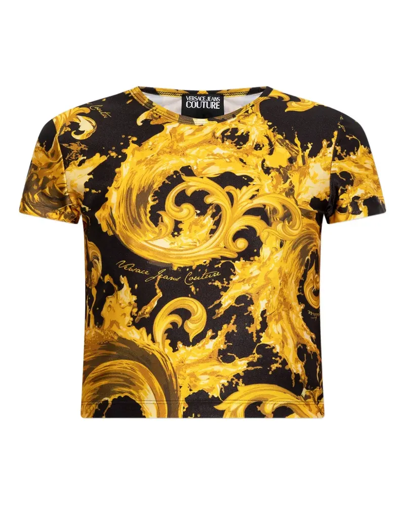 Versace Jeans T-Shirt mit Barockmuster - Gelb Gelb