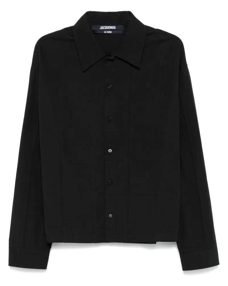 Jacquemus La Chemise Corto Hemd - Schwarz Schwarz