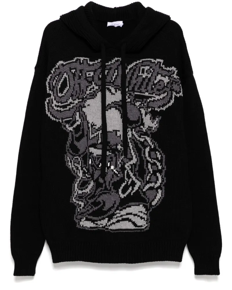 OFF-WHITE Pullover mit Jacquardmuster - Schwarz Schwarz