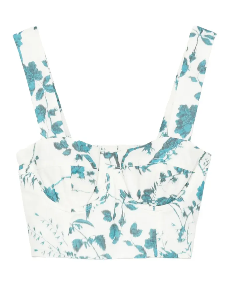 Erdem floral-print crop top - Weiß Weiß