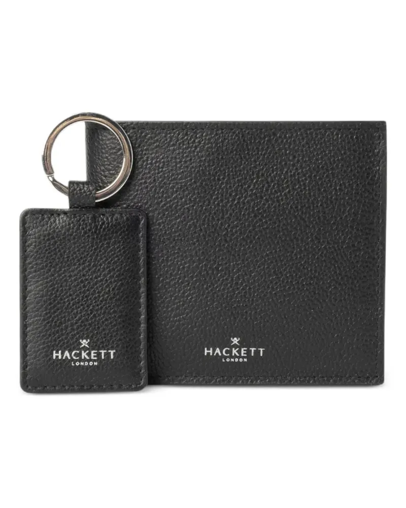 Hackett textured keyring bifold wallet - Schwarz Schwarz